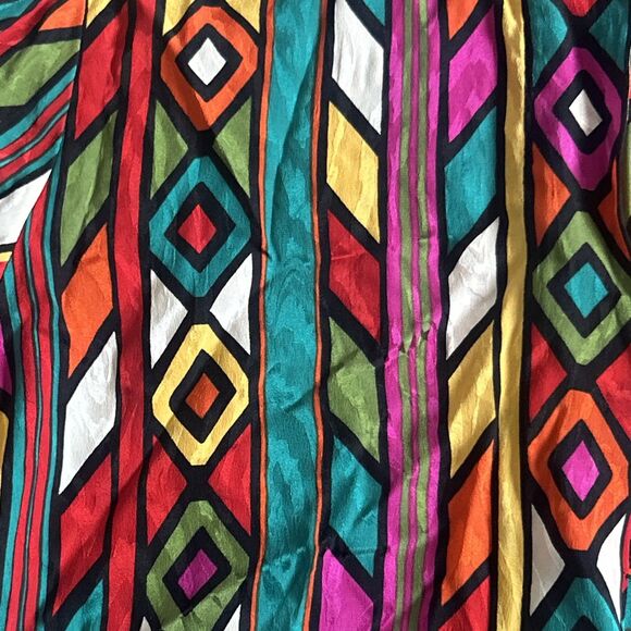 Adrianna Papell Shirt Womens 4 Vintage Retro 100% Silk 80’s Short Sleeve Button - Picture 3 of 7